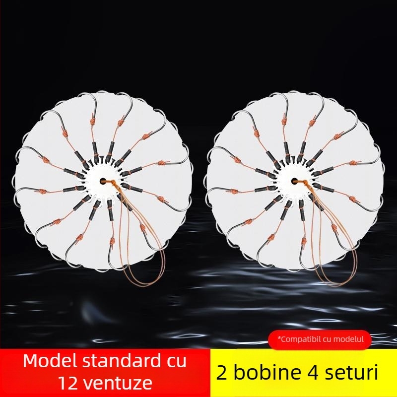 Set cârlig exploziv, cu opt dinți și clips pentru momelă – Mengda (Brand: Mengda; Fără barbs; Opt dinți; Pentru pescuit în mare, pe stânci, în râuri)