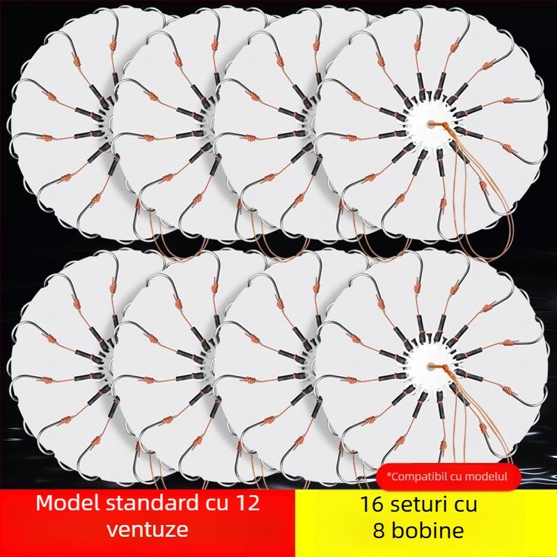 Set cârlig exploziv, cu opt dinți și clips pentru momelă – Mengda (Brand: Mengda; Fără barbs; Opt dinți; Pentru pescuit în mare, pe stânci, în râuri)