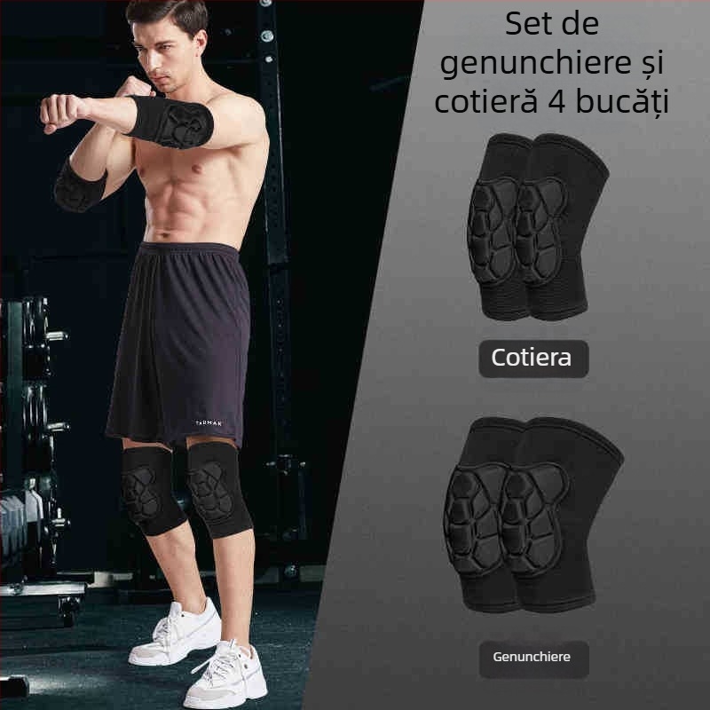 Set de protecții pentru genunchi și coate – Spandex, adulți, baschet, 150 g, cutie 100 buc