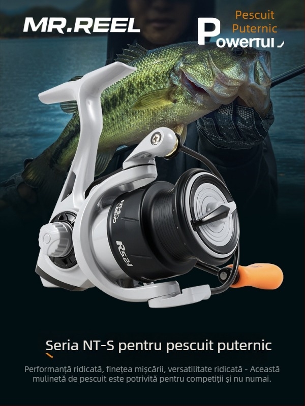 MR.REEL mulinetă de spinning pentru pescuit cu aruncări la distanță și braț metalic rocker