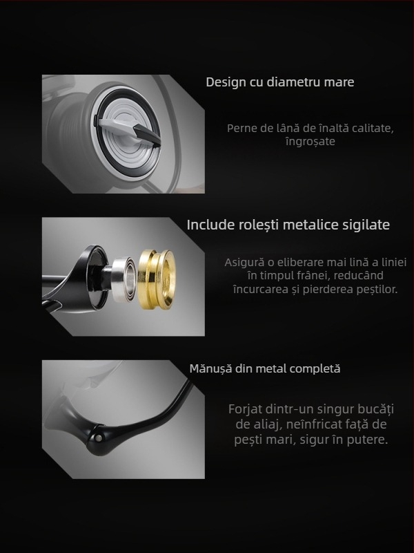 MR.REEL mulinetă de spinning pentru pescuit cu aruncări la distanță și braț metalic rocker