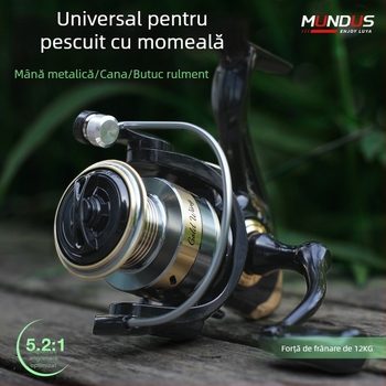 Mulinetă de pescuit spinning, din metal integral, set de 40 de bucăți, compatibilă cu etichetare privată
