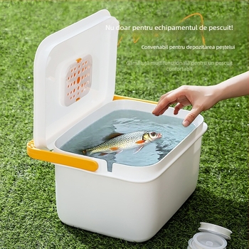 Găleată pătrată pentru pescuit în aer liber, cu mâner, din plastic, pentru depozitarea apei pentru călătorii și echipamente de pescuit acasă