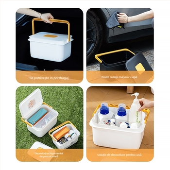 Găleată pătrată pentru pescuit în aer liber, cu mâner, din plastic, pentru depozitarea apei pentru călătorii și echipamente de pescuit acasă