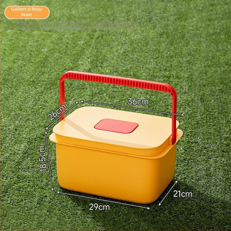 Găleată pătrată pentru pescuit în aer liber, cu mâner, din plastic, pentru depozitarea apei pentru călătorii și echipamente de pescuit acasă