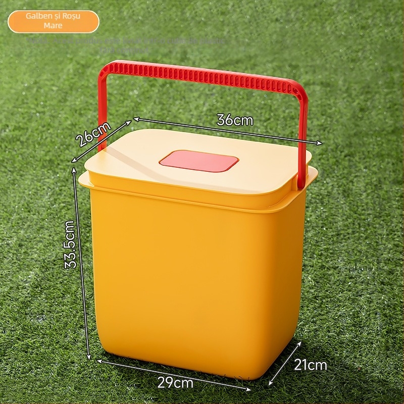 Găleată pătrată pentru pescuit în aer liber, cu mâner, din plastic, pentru depozitarea apei pentru călătorii și echipamente de pescuit acasă