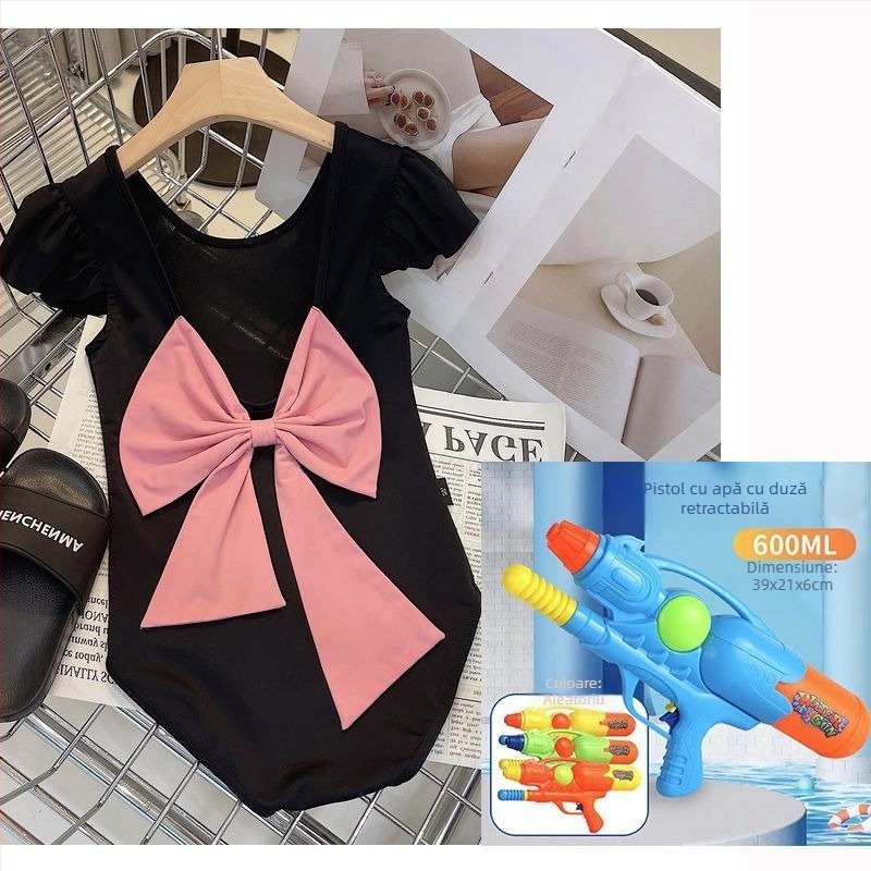 Costum de baie întreg pentru fetițe, funda, vara 2024, pentru vârsta 1–3 ani