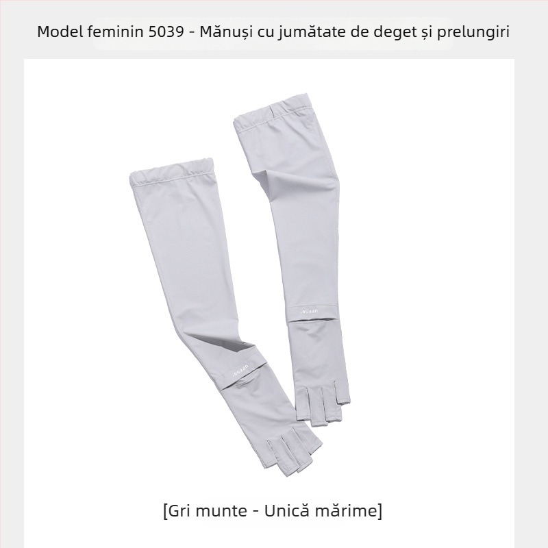 Mănuși cu protecție UV - design cu deget jumătate, din ice silk respirabil, uscare rapidă, anti-alunecare, compatibile cu ecran tactil