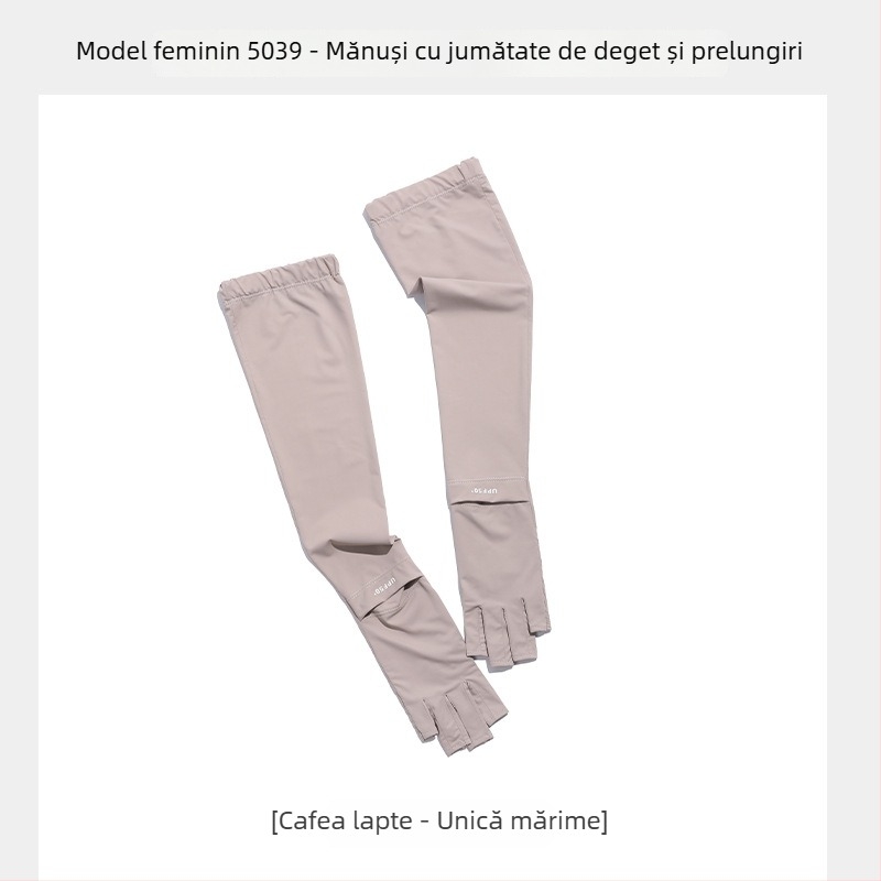 Mănuși cu protecție UV - design cu deget jumătate, din ice silk respirabil, uscare rapidă, anti-alunecare, compatibile cu ecran tactil