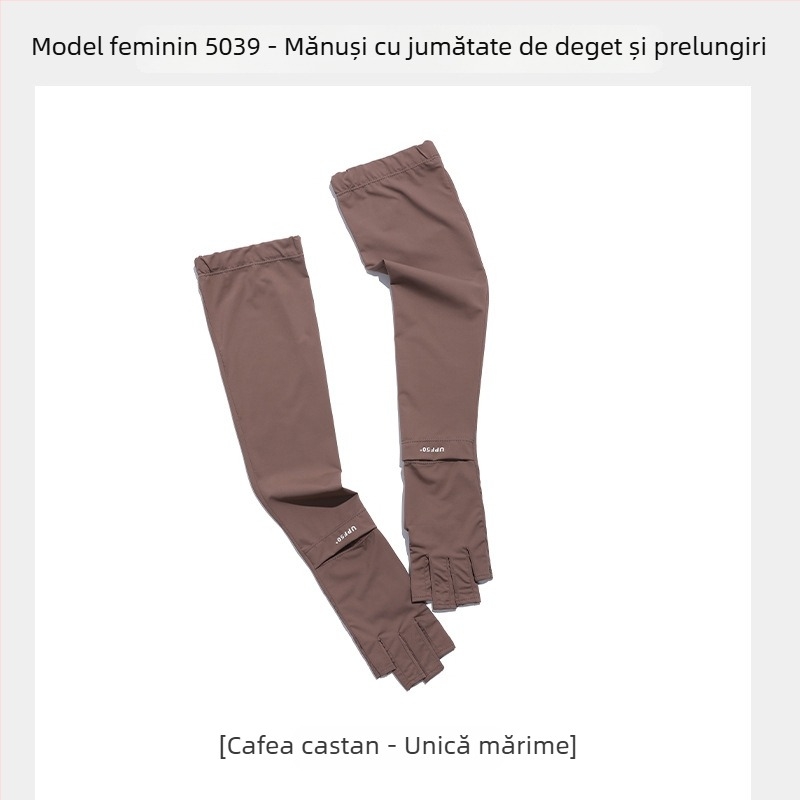 Mănuși cu protecție UV - design cu deget jumătate, din ice silk respirabil, uscare rapidă, anti-alunecare, compatibile cu ecran tactil