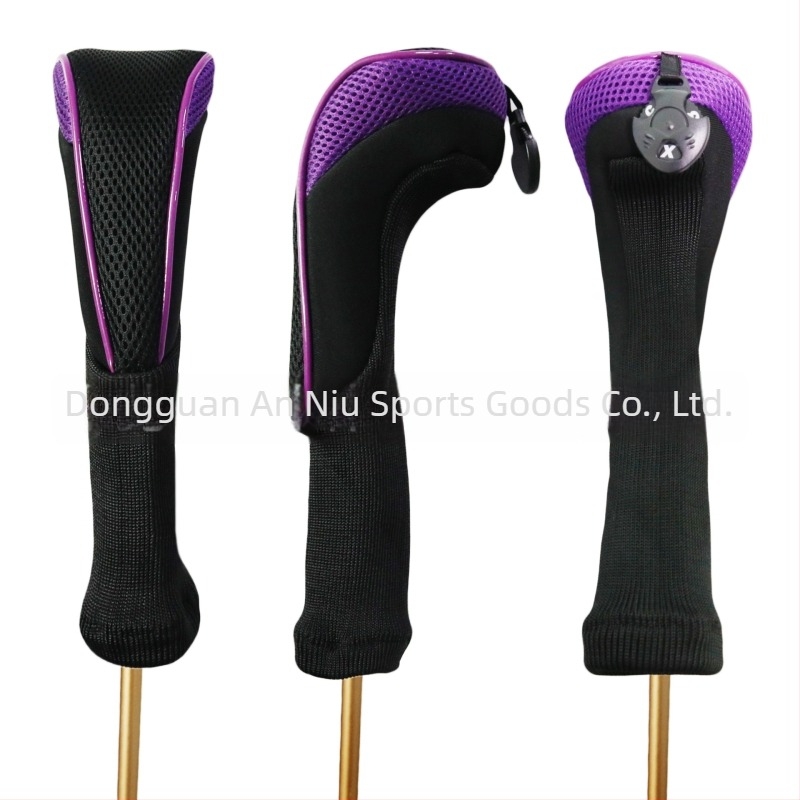 Husă pentru capul de golf cu design de gât lung din plasă, poliester, logo imprimat, personalizare disponibilă