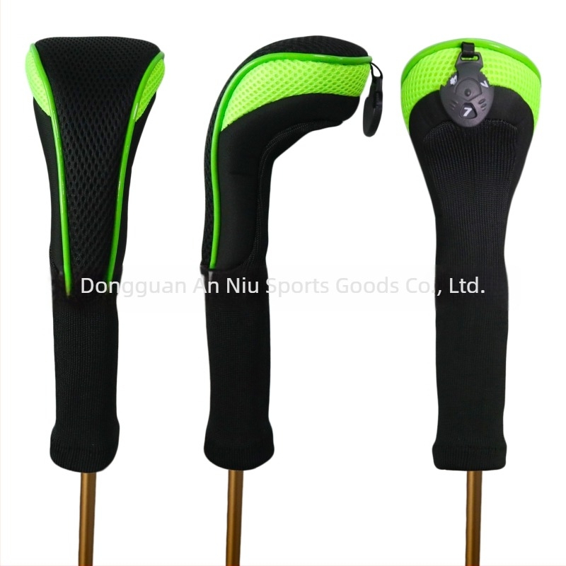 Husă pentru capul de golf cu design de gât lung din plasă, poliester, logo imprimat, personalizare disponibilă