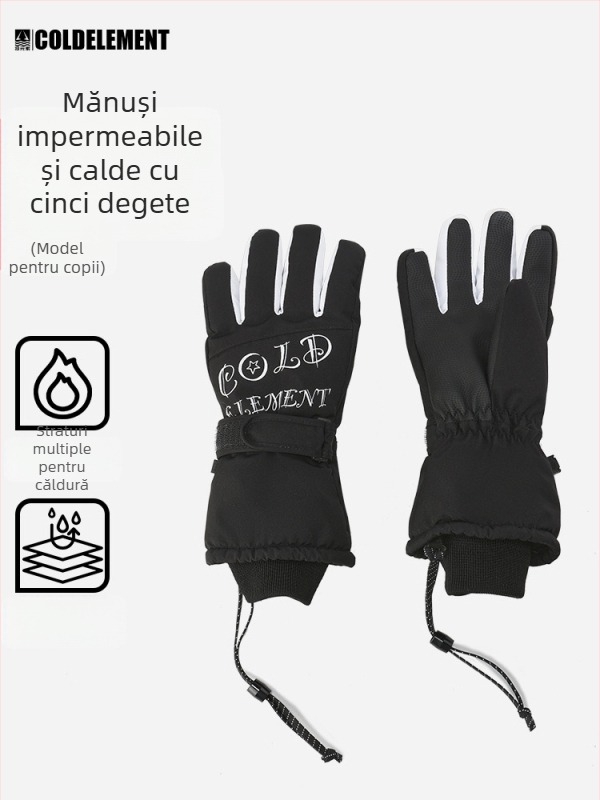 Mănuși de ski pentru copii, material 2L, pentru copii, destinate schiului, neimportate