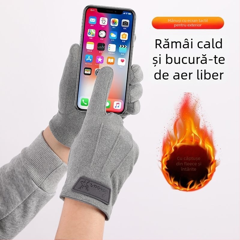 Mănuși pentru bărbați cu capac flip, rezistente la uzură, Ice Silk și bumbac, toamnă-iarnă, Mylares