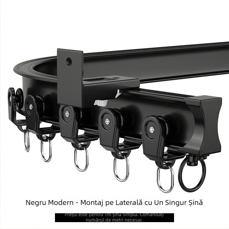 Șină pentru perdele din aliaj de aluminiu, arcuită, colț de balcon în formă U și L, curbată manual, îngroșată, pentru perdele de atârnat, model 5028, stil lux.