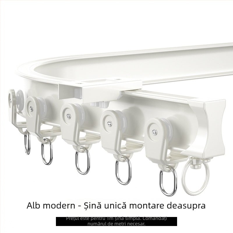 Șină pentru perdele din aliaj de aluminiu, arcuită, colț de balcon în formă U și L, curbată manual, îngroșată, pentru perdele de atârnat, model 5028, stil lux.
