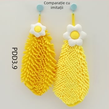 Prosop de mână chenille cu model floral, fibre chimice, 80-100 g, 19 fire de ață, cusut la margine, posibilitatea de personalizare