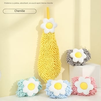 Prosop de mână chenille cu model floral, fibre chimice, 80-100 g, 19 fire de ață, cusut la margine, posibilitatea de personalizare