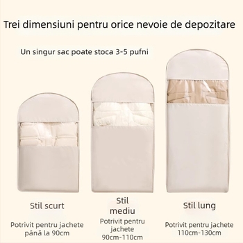 Acoperire anti-praf pentru haine, atârnată, din țesătură Twill – husă transparentă de depozitare pentru garderobă (îngroșată) pentru uz casnic