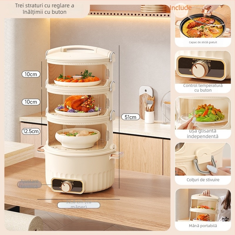 Capac multistrat pentru farfurii, uz casnic, PET material, izolație, inteligent și protecție împotriva prafului