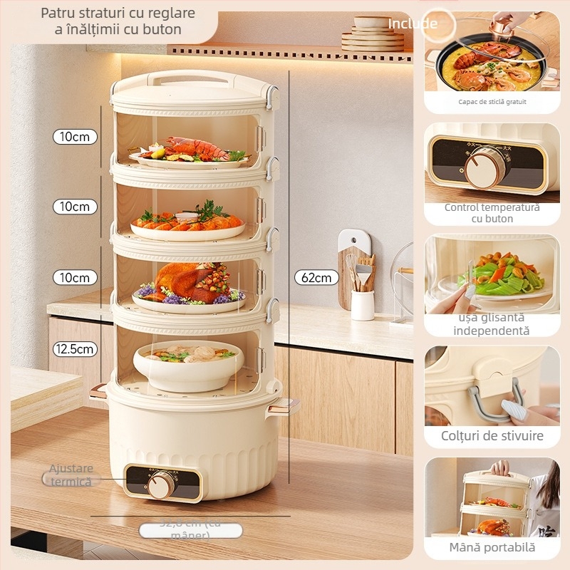 Capac multistrat pentru farfurii, uz casnic, PET material, izolație, inteligent și protecție împotriva prafului