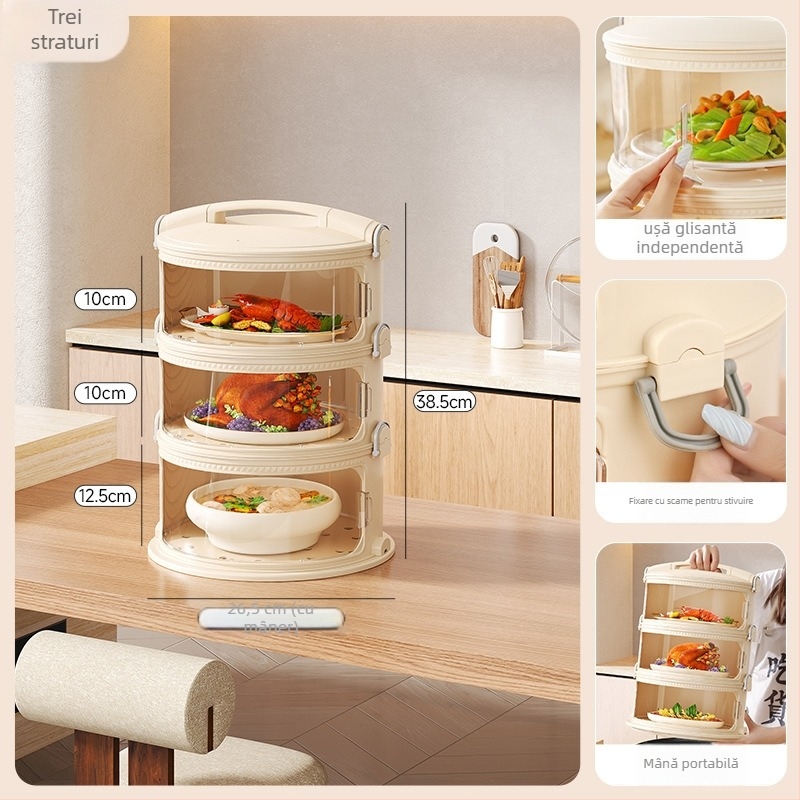 Capac multistrat pentru farfurii, uz casnic, PET material, izolație, inteligent și protecție împotriva prafului