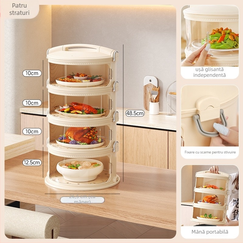 Capac multistrat pentru farfurii, uz casnic, PET material, izolație, inteligent și protecție împotriva prafului