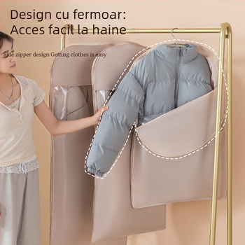 Husă de praf pentru haine pentru garderobă - satin și plastic, stil japonez, protecție împotriva prafului și umezelii, Shangxun