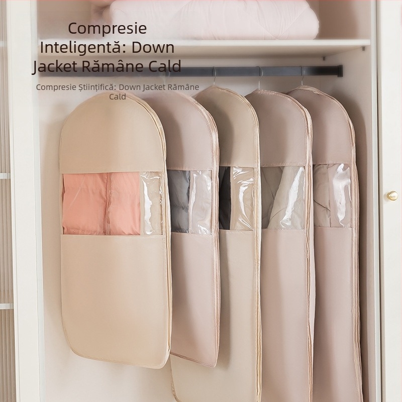 Husă de praf pentru haine pentru garderobă - satin și plastic, stil japonez, protecție împotriva prafului și umezelii, Shangxun