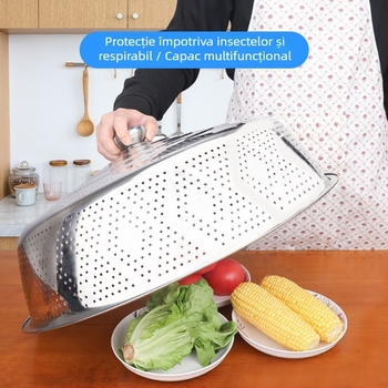 Capac metalic pentru mâncare, rezistent la praf, stil modern minimalist, lansat în 2019