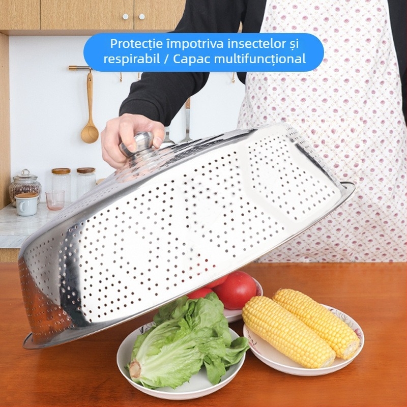 Capac metalic pentru mâncare, rezistent la praf, stil modern minimalist, lansat în 2019