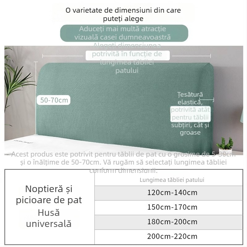 Husă universală pentru tăblia patului, căptușită moale, elastică, protecție împotriva prafului, 1,5–1,8 m