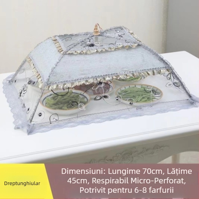 Capac de farfurie cu dantelă, capac din plasă, protecție împotriva muștelor și țânțarilor, stil coreean, lansat în 2023