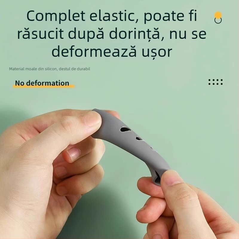 Protecție pentru mânerul oalei din silicon, protecție împotriva arderii și izolație termică, potrivire universală pentru oale și wok-uri