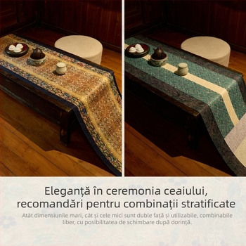 Runner dublu pentru masă ceai — poliester, stil chinezesc clasic, Love is Weird