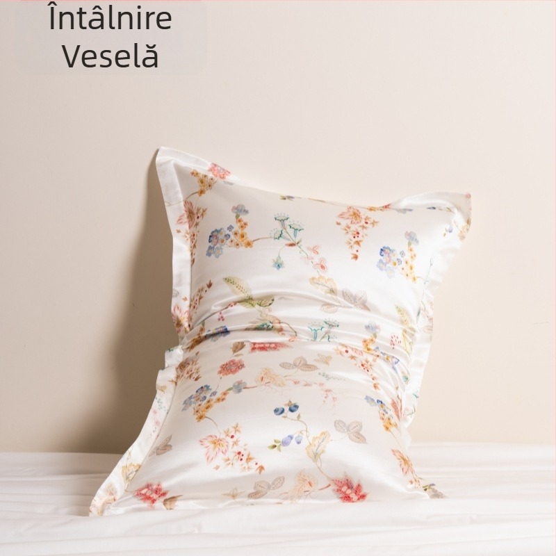 Husă de pernă din 100% Mătase Mulberry, imprimare digitală, stil modern minimalist, personalizare: Da