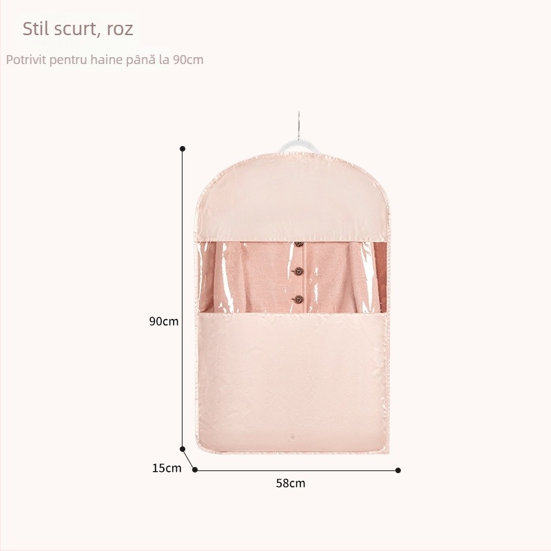 Sac de depozitare pentru geci cu agățare — satin, protecție împotriva prafului și umezelii, compresie fără aer pentru garderobă acasă