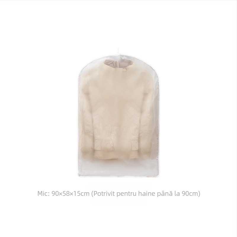 Sac de depozitare pentru geci cu agățare — satin, protecție împotriva prafului și umezelii, compresie fără aer pentru garderobă acasă