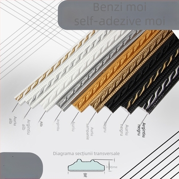 Bandă decorativă PVC autoadezivă pentru margine, pentru fundal TV pe perete — stil modern minimalist, ignifugă, rezistentă la apă, umezeală și coroziune, durabilă
