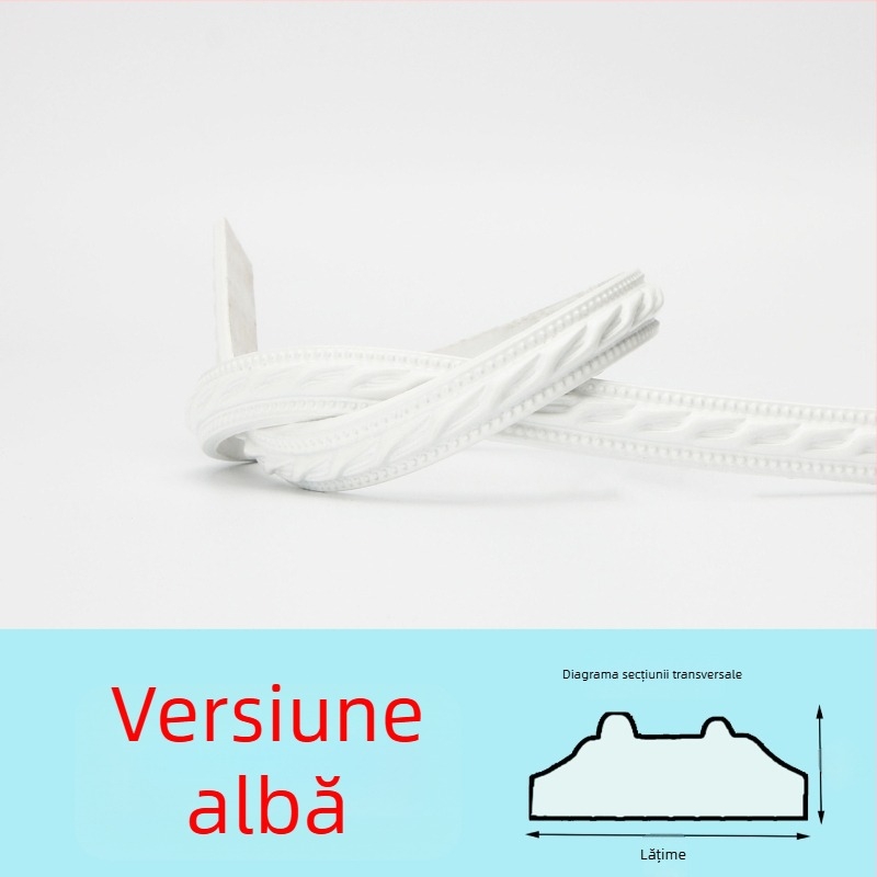 Bandă decorativă PVC autoadezivă pentru margine, pentru fundal TV pe perete — stil modern minimalist, ignifugă, rezistentă la apă, umezeală și coroziune, durabilă