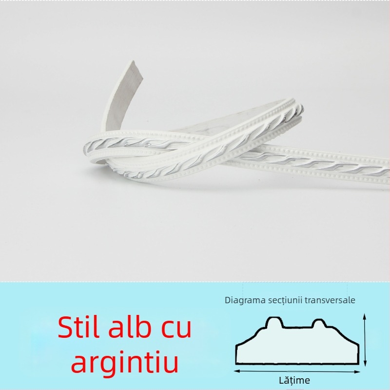 Bandă decorativă PVC autoadezivă pentru margine, pentru fundal TV pe perete — stil modern minimalist, ignifugă, rezistentă la apă, umezeală și coroziune, durabilă