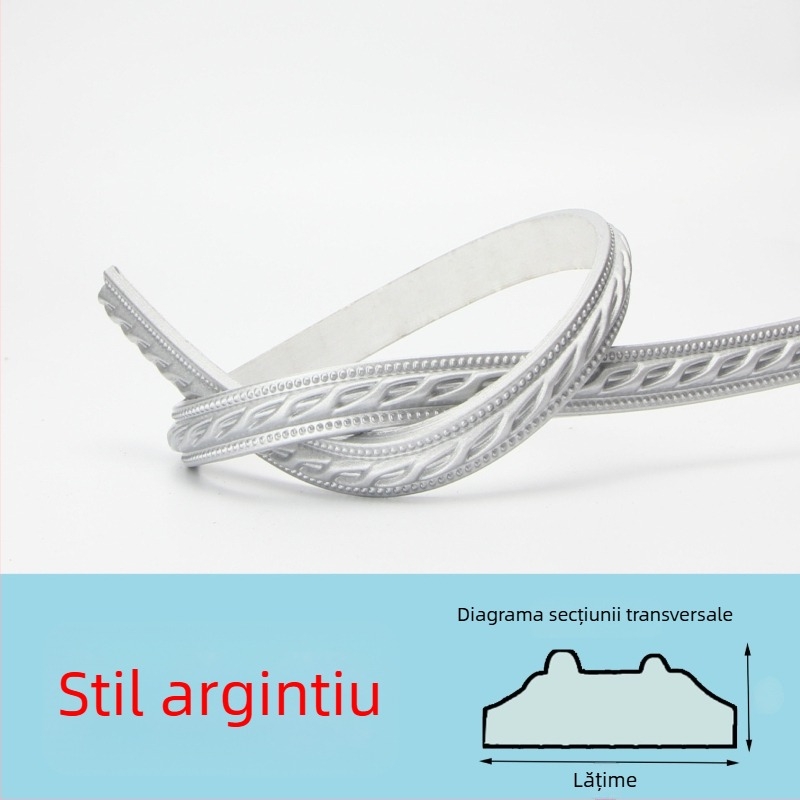 Bandă decorativă PVC autoadezivă pentru margine, pentru fundal TV pe perete — stil modern minimalist, ignifugă, rezistentă la apă, umezeală și coroziune, durabilă