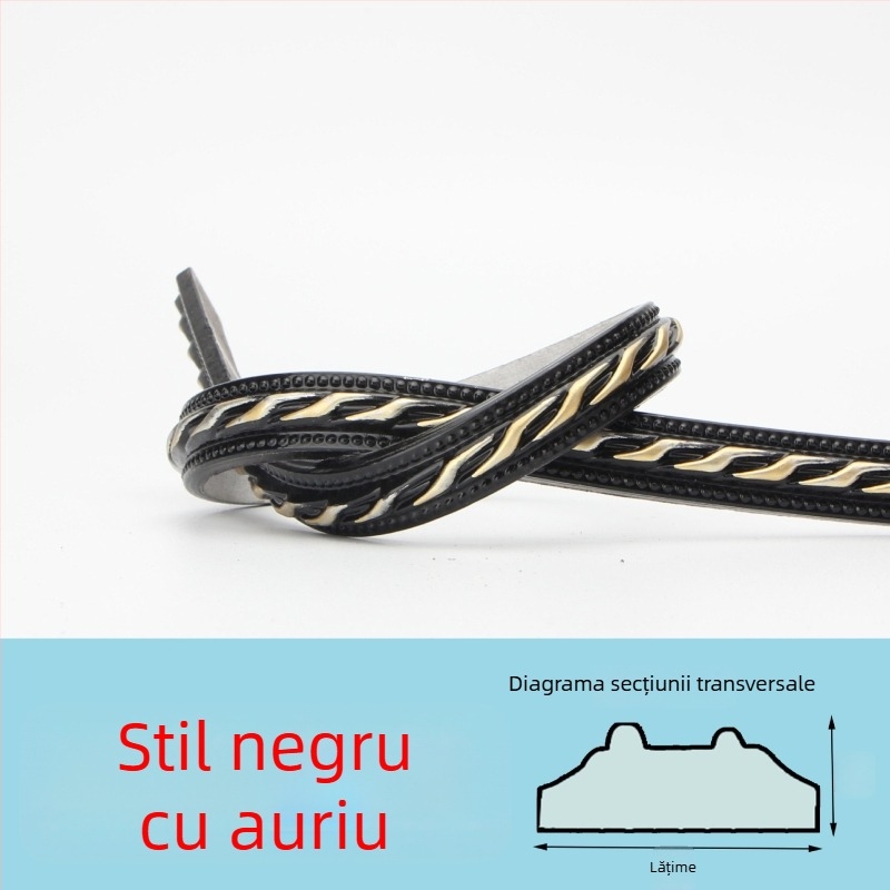 Bandă decorativă PVC autoadezivă pentru margine, pentru fundal TV pe perete — stil modern minimalist, ignifugă, rezistentă la apă, umezeală și coroziune, durabilă