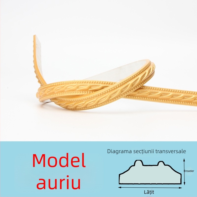 Bandă decorativă PVC autoadezivă pentru margine, pentru fundal TV pe perete — stil modern minimalist, ignifugă, rezistentă la apă, umezeală și coroziune, durabilă