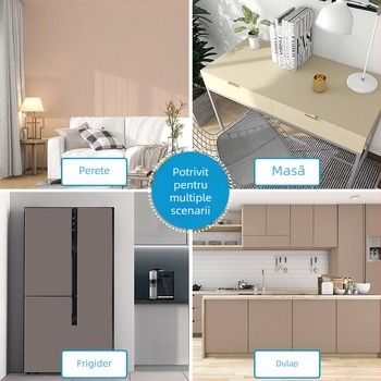 Film PVC autocolant gros pentru pereți, culoare solidă, impermeabil, textură piele, pentru sufragerie, dormitor, dulapuri și mobilier