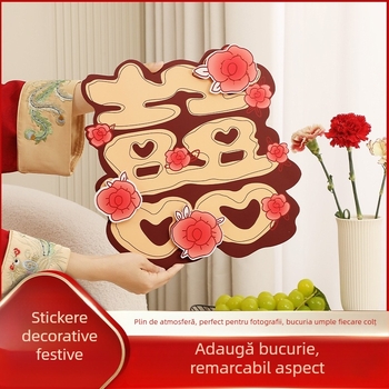 Autocolant 3D cu cuvânt fericit, în stil desen animat, pentru uși și camere — Material: Hârtie; Import: Nu; Brand: Altele; Categoria: Cuvânt Fericit