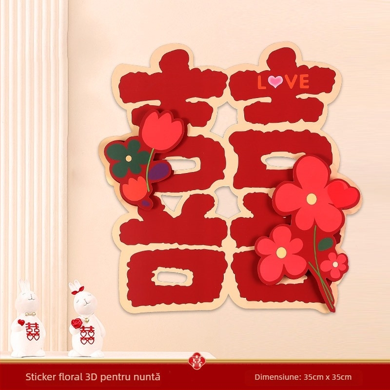 Autocolant 3D cu cuvânt fericit, în stil desen animat, pentru uși și camere — Material: Hârtie; Import: Nu; Brand: Altele; Categoria: Cuvânt Fericit