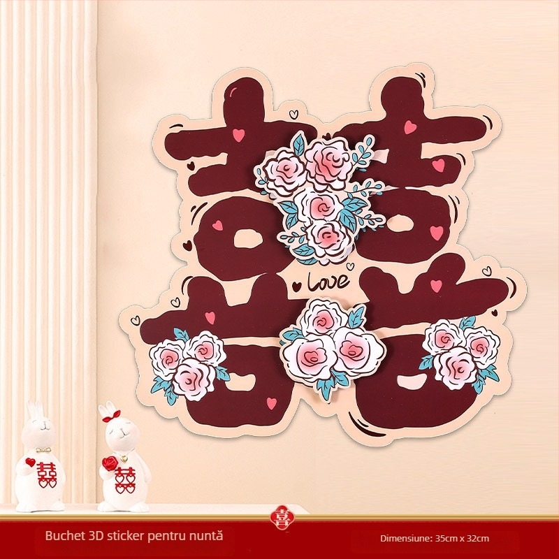 Autocolant 3D cu cuvânt fericit, în stil desen animat, pentru uși și camere — Material: Hârtie; Import: Nu; Brand: Altele; Categoria: Cuvânt Fericit