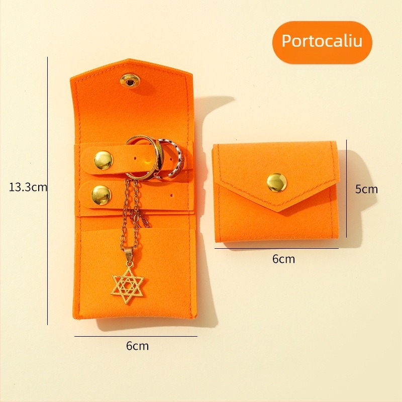 Geantă mini pentru depozitare bijuterii din piele, design rulă — husă de protecție pentru călătorii, pentru cercei și inele