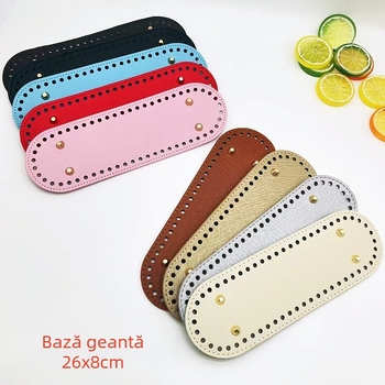 Placă de bază pentru geantă croșetată DIY, piele PU, formă ovală, Primăvara 2025, accesorii pentru poșete